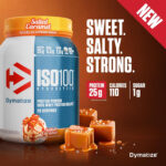 پودر پروتئین وی ایزوله Dymatize ISO100 – طعم Salted Caramel، حاوی ۲۵ گرم پروتئین، ۲۰ سروینگ - Image 3