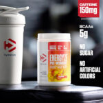 پودر پری‌ورک‌اوت Dymatize Energyze – طعم Peach Mango، حاوی ۱۵۰ میلی‌گرم کافئین و ۵ گرم BCAA، ۳۰ سروینگ - Image 2
