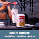 پودر پری‌ورک‌اوت Dymatize Energyze – طعم Peach Mango، حاوی ۱۵۰ میلی‌گرم کافئین و ۵ گرم BCAA، ۳۰ سروینگ - Image 3